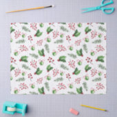 クリスマスツリーの装飾とホリー 薄葉紙 (クラフト)