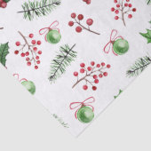クリスマスツリーの装飾とホリー 薄葉紙 (詳細)