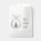 クリスマスツリーの装飾と弓ベビーシャワー フェイバーバッグ (正面)
