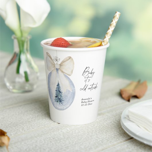 クリスマスツリーの装飾と弓ベビーシャワー 紙コップ (インサイチュ)