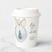 クリスマスツリーの装飾と弓ベビーシャワー 紙コップ (裏面)