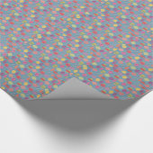 クリスマスツリーの装飾は青 ラッピングペーパー (角)