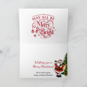 クリスマスツリーの装飾を雪の赤の緑に文字 シーズンカード (内部)