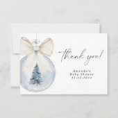クリスマスツリーの装飾ベビーシャワーありがとう サンキューカード (正面)