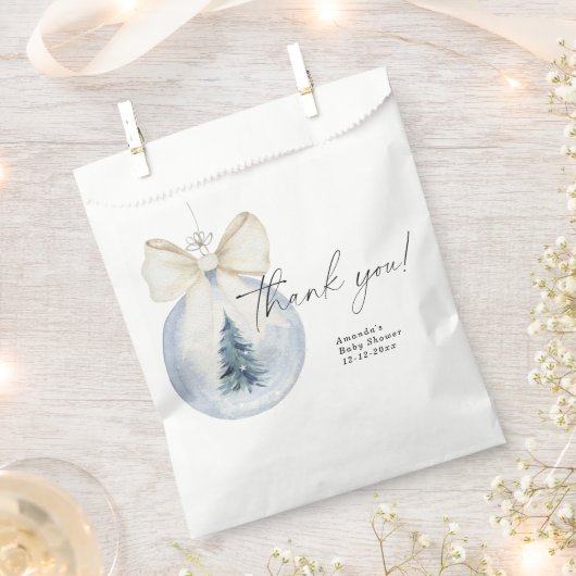 クリスマスツリーの装飾ベビーシャワーありがとう フェイバーバッグ (クリップ留めされた状態)