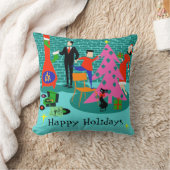 クリスマスツリーの装飾用クッションを整えるレトロ クッション (ブランケット)