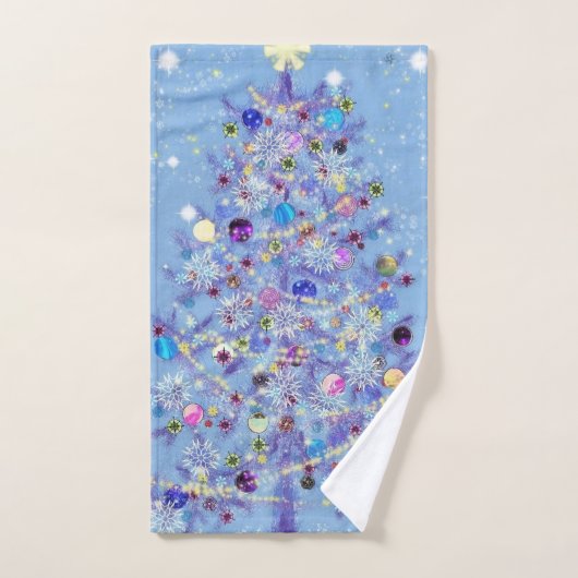 クリスマスツリーの装飾 バスタオル セット (ハンドタオル)