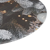 クリスマスツリーの装飾、フェスティバルの光の背景 カッティングボード (角)