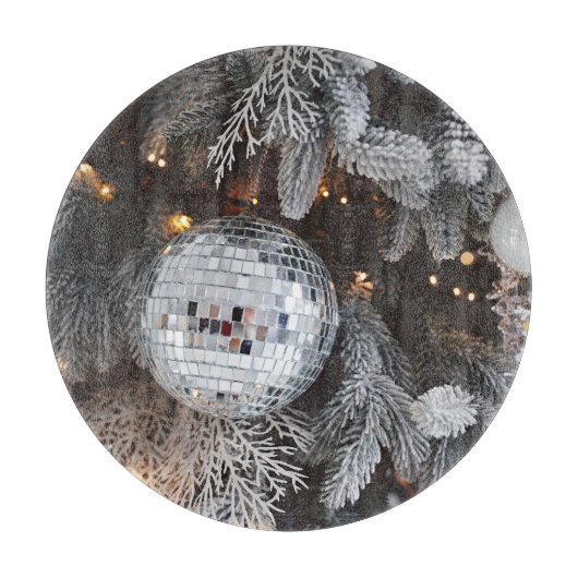 クリスマスツリーの装飾、フェスティバルの光の背景 カッティングボード (正面)