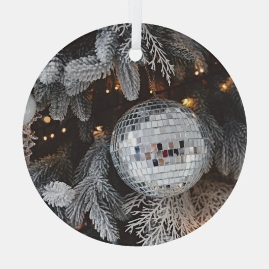 クリスマスツリーの装飾、フェスティバルの光の背景 ガラスオーナメント (裏面)