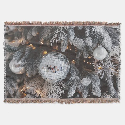 クリスマスツリーの装飾、フェスティバルの光の背景 スローブランケット (正面)