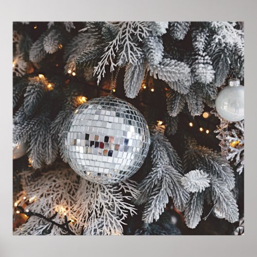 クリスマスツリーの装飾、フェスティバルの光の背景 ポスター (正面)