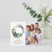 クリスマスツリーの装飾 ホリデーシーズンの写真 ポストカード (スタンド正面)