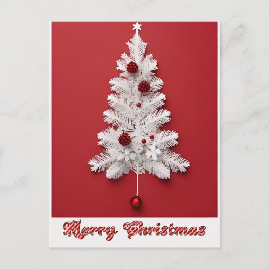 クリスマスツリーの装飾 ポストカード (正面)