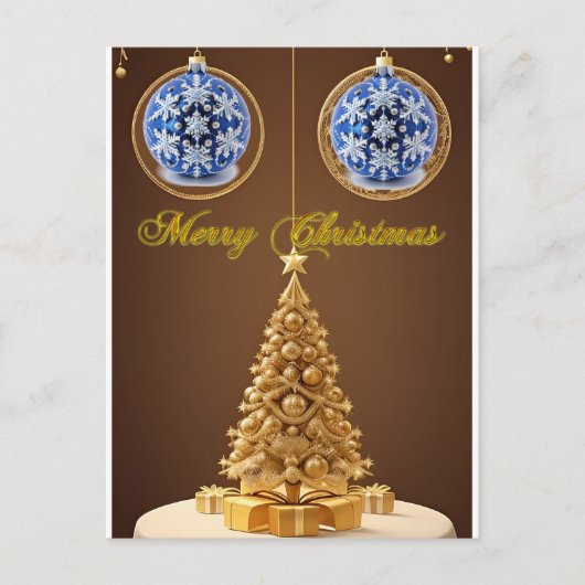 クリスマスツリーの装飾 ポストカード (正面)