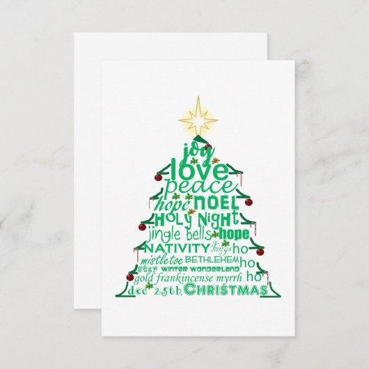 クリスマスツリーの言葉 エンクロージャーカード (正面/裏面)