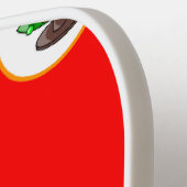 クリスマスツリーの赤いパターン ピックルボールラケット (左詳細)