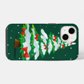 クリスマスツリーの赤いリボン iPhoneケース (裏面横)