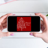 クリスマスツリーの赤い冬の結婚式リハーサルディナー 招待状