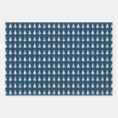 クリスマスツリーの赤い緑の青のパターン ラッピングペーパーシート (正面3)