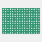 クリスマスツリーの赤い緑の青のパターン ラッピングペーパーシート (正面2)