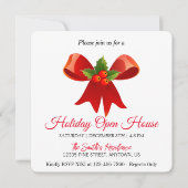 クリスマスツリーの赤い飾り ホリデーカード (正面)