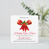 クリスマスツリーの赤い飾り ホリデーカード (スタンド正面)