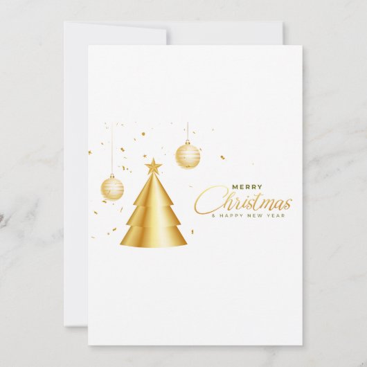 クリスマスツリーの赤と緑のチェック柄の写真入りホリデーカード 招待状 (裏面)