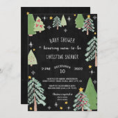 クリスマスツリーの農場の冬のベビーシャワーの招待 招待状 (正面/裏面)