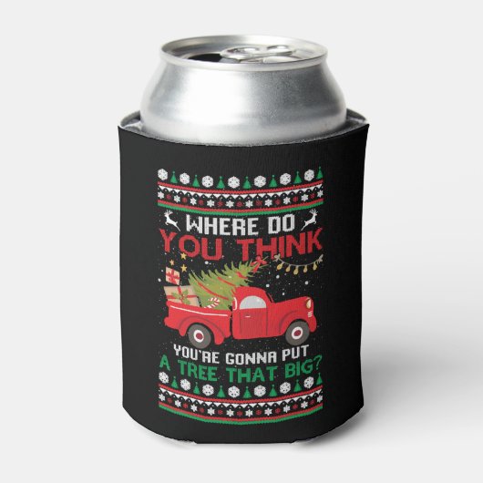 クリスマスツリーの醜いクリスマスセーター 缶クーラー (缶正面)
