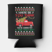 クリスマスツリーの醜いクリスマスセーター 缶クーラー (正面)