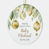 クリスマスツリーの金ゴールドオーナメント セラミックオーナメント (左)