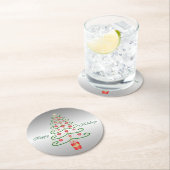 クリスマスツリーの銀によって着色されるクリスマス ラウンドペーパーコースター (インサイチュ)