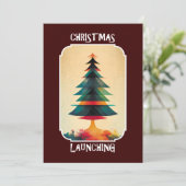 クリスマスツリーの離陸 |クリスマス芸術的デザイン 招待状 (スタンド正面)