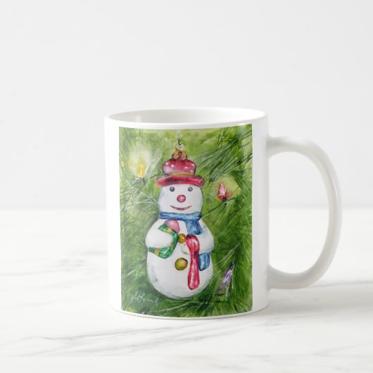クリスマスツリーの雪だるまのマグ コーヒーマグカップ (右)