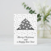 クリスマスツリーの雪の結晶 お祭り気分の楽しいスクリプト シーズンポストカード (スタンド正面)