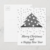 クリスマスツリーの雪の結晶 お祭り気分 ハッピー スクリプト シーズンポストカード (正面/裏面)