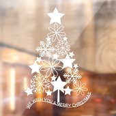 クリスマスツリーの雪の結晶 ウィンドウサイン (シート2)