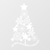 クリスマスツリーの雪の結晶 ウィンドウサイン (シート)