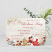 クリスマスツリーの雪の結晶、会社のクリスマスパーティー 招待状 (スタンド正面)