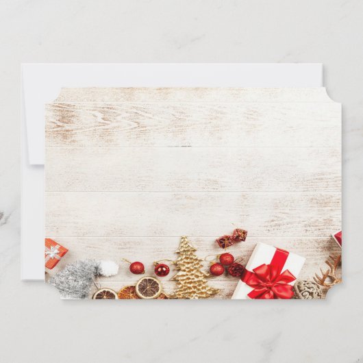 クリスマスツリーの雪の結晶、会社のクリスマスパーティー 招待状 (裏面)