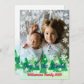 クリスマスツリーの雪の結晶 喜びに満ちた世界  シーズンカード (正面/裏面)