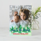 クリスマスツリーの雪の結晶 喜びに満ちた世界  シーズンカード (スタンド正面)