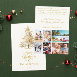 クリスマスツリーの雪ベージュ写真年レビュー シーズンカード
