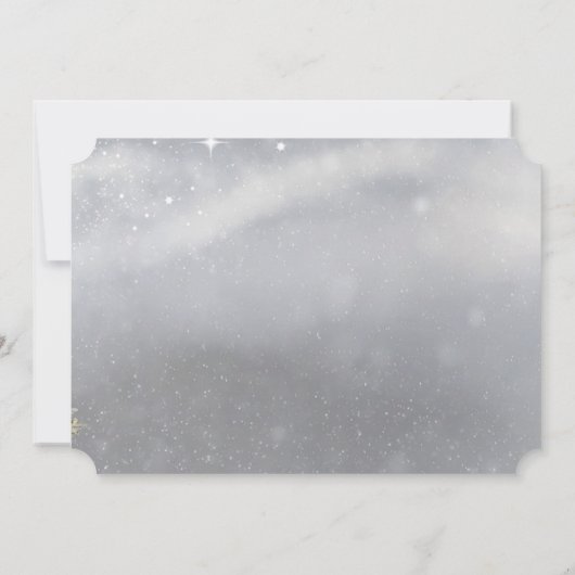 クリスマスツリーの雪、企業クリスマスのパーティー 招待状 (裏面)