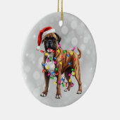クリスマスツリーの電気で包まれたボクサー犬 セラミックオーナメント (右)