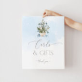 クリスマスツリーの青いカードとギフトポスター ポスター