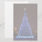 クリスマスツリーの青い光 便箋 (正面/裏面)