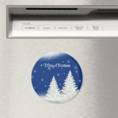 クリスマスツリーの青い背景 マグネット (インサイチュ (食洗機))