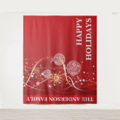 クリスマスツリーの飾りが現代のビジネスの願いを表す タペストリー (正面)